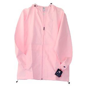 .81 SHOW Champion Women Hooded Stadium Full Jacket Windbreaker (Medium - Pink)